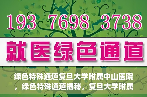 绿色特殊通道复旦大学附属中山医院，绿色特殊通道揭秘，复旦大学附属中山医院的医疗探索之旅
