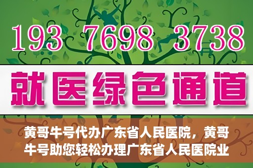 黄哥牛号代办广东省人民医院，黄哥牛号助您轻松办理广东省人民医院业务手续