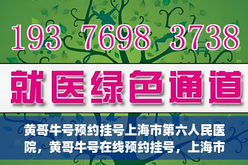 黄哥牛号预约挂号上海市第六人民医院，黄哥牛号在线预约挂号，上海市第六人民医院就医新选择