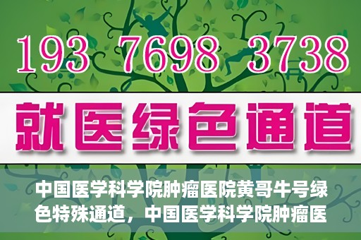 中国医学科学院肿瘤医院黄哥牛号绿色特殊通道，中国医学科学院肿瘤医院黄哥牛号，绿色特殊通道开启健康之门