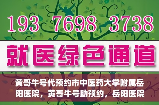 黄哥牛号代预约市中医药大学附属岳阳医院，黄哥牛号助预约，岳阳医院中医魅力体验之旅