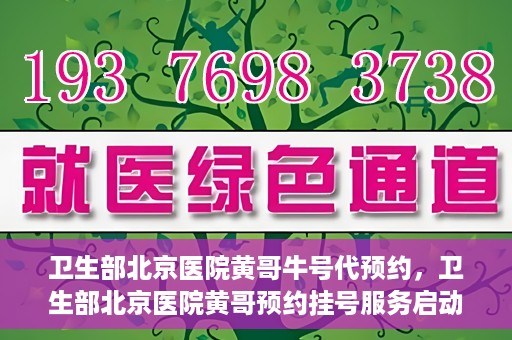 卫生部北京医院黄哥牛号代预约，卫生部北京医院黄哥预约挂号服务启动