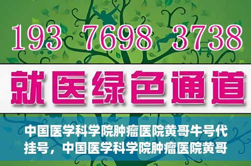 中国医学科学院肿瘤医院黄哥牛号代挂号，中国医学科学院肿瘤医院黄哥牛号助您解决挂号难题