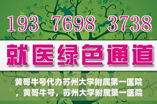 黄哥牛号代办苏州大学附属第一医院，黄哥牛号，苏州大学附属第一医院代办服务详解