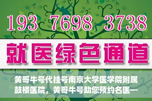 黄哥牛号代挂号南京大学医学院附属鼓楼医院，黄哥牛号助您预约名医——南京大学医学院附属鼓楼医院代挂号服务