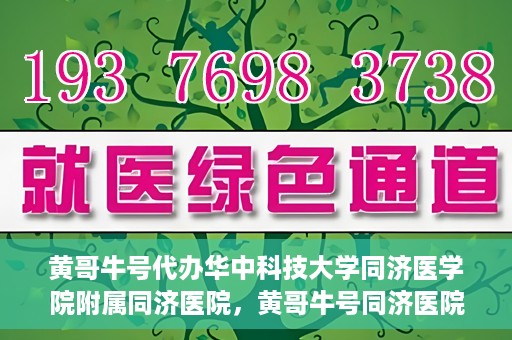 黄哥牛号代办华中科技大学同济医学院附属同济医院，黄哥牛号同济医院代办服务，专业助力就医无忧！
