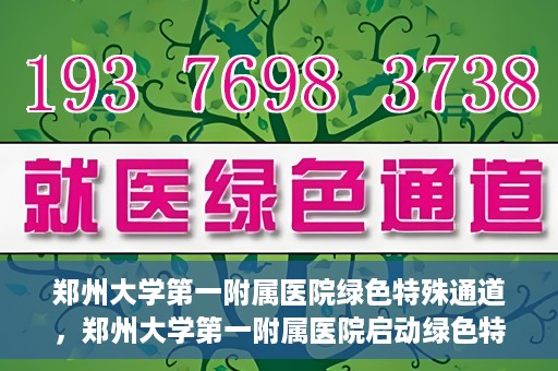 郑州大学第一附属医院绿色特殊通道，郑州大学第一附属医院启动绿色特殊通道，助力患者高效就医