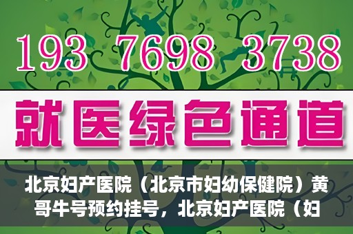 北京妇产医院（北京市妇幼保健院）黄哥牛号预约挂号，北京妇产医院（妇幼保健院）黄哥牛号预约挂号攻略，轻松挂号，就医无忧！