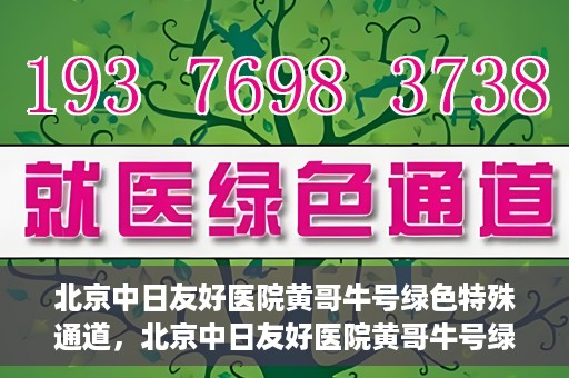 北京中日友好医院黄哥牛号绿色特殊通道，北京中日友好医院黄哥牛号绿色就医特殊通道解析