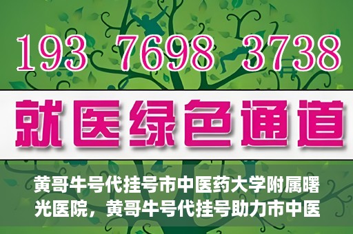 黄哥牛号代挂号市中医药大学附属曙光医院，黄哥牛号代挂号助力市中医药大学附属曙光医院就医无忧