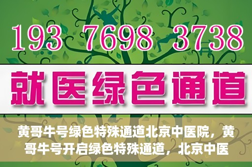黄哥牛号绿色特殊通道北京中医院，黄哥牛号开启绿色特殊通道，北京中医院助力健康中国行