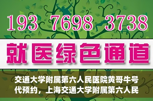 交通大学附属第六人民医院黄哥牛号代预约，上海交通大学附属第六人民医院黄哥牛号预约服务启动