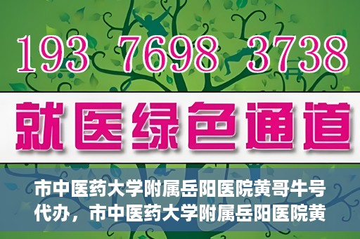 市中医药大学附属岳阳医院黄哥牛号代办，市中医药大学附属岳阳医院黄哥牛号代办，一站式医疗服务的信赖之选