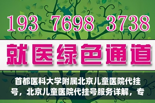 首都医科大学附属北京儿童医院代挂号，北京儿童医院代挂号服务详解，专业医疗与便捷服务的结合