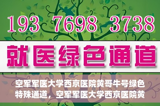 空军军医大学西京医院黄哥牛号绿色特殊通道，空军军医大学西京医院黄哥牛号，绿色特殊通道开启健康之门