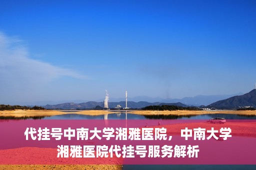 代挂号中南大学湘雅医院，中南大学湘雅医院代挂号服务解析