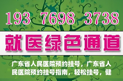 广东省人民医院预约挂号，广东省人民医院预约挂号指南，轻松挂号，健康无忧