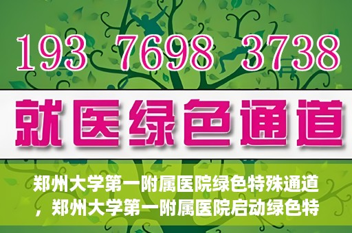 郑州大学第一附属医院绿色特殊通道，郑州大学第一附属医院启动绿色特殊通道，助力患者高效就医