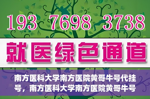 南方医科大学南方医院黄哥牛号代挂号，南方医科大学南方医院黄哥牛号挂号攻略，轻松解决代挂号问题