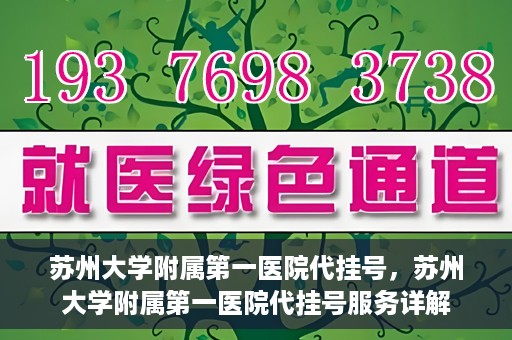 苏州大学附属第一医院代挂号，苏州大学附属第一医院代挂号服务详解
